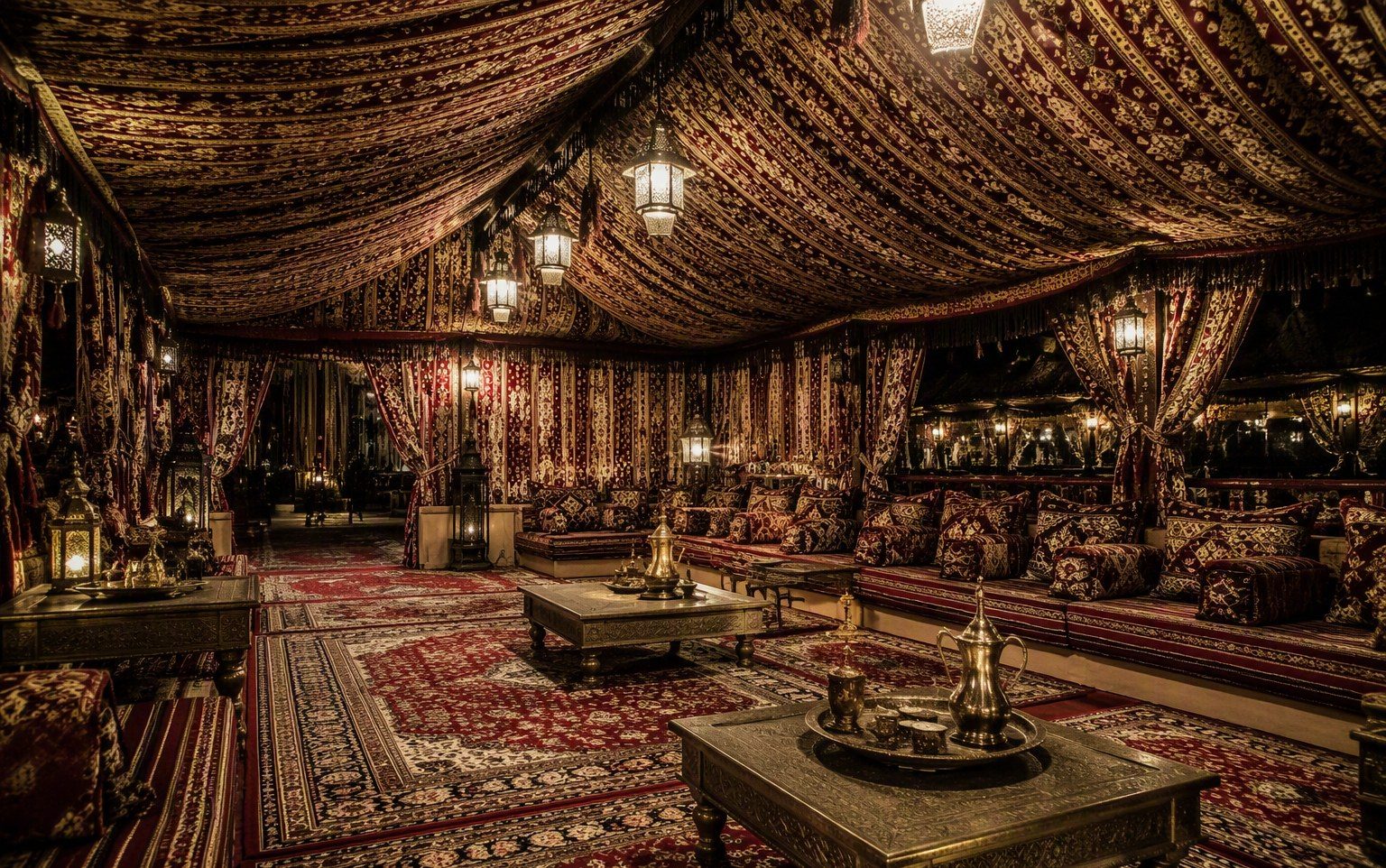 Elegant shade interior at a luxury UAE hotel and resort