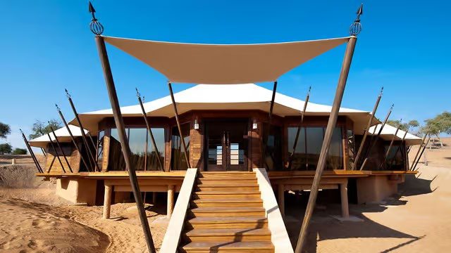 Tented villa roofs at The Ritz-Carlton Al Wadi Desert resort